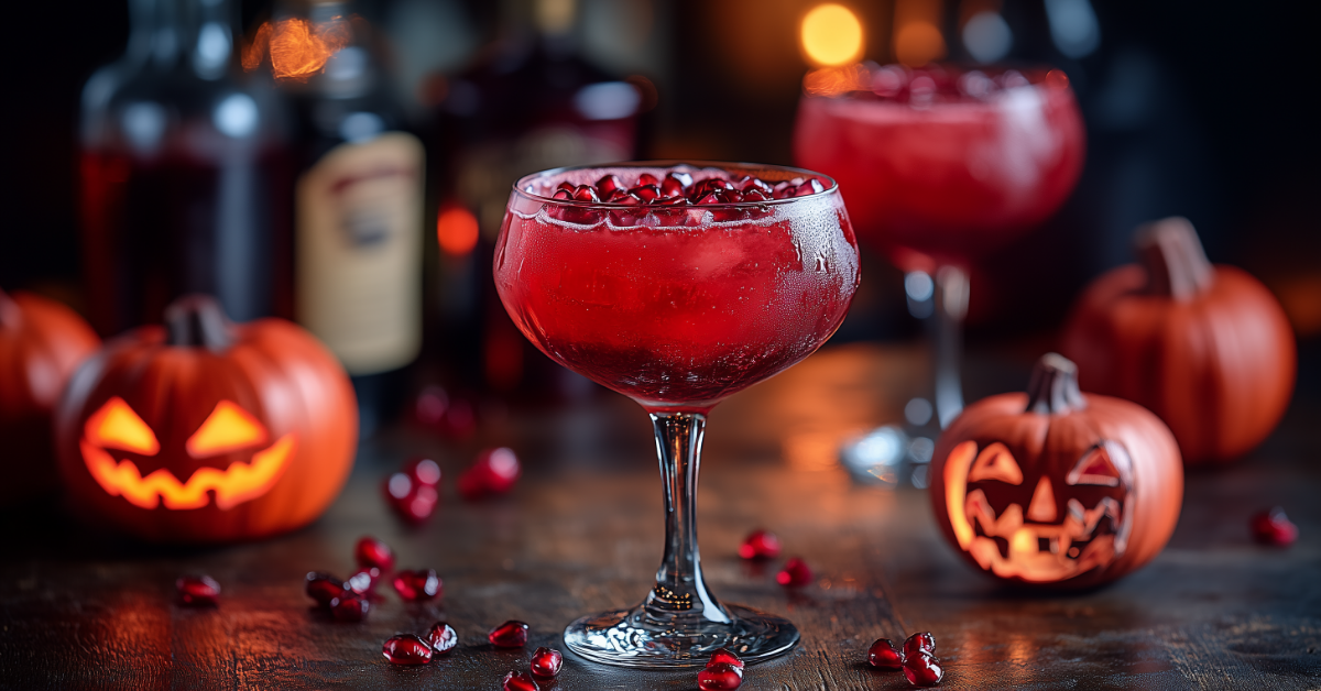 Halloween Pomegranate Mezcal Cocktail